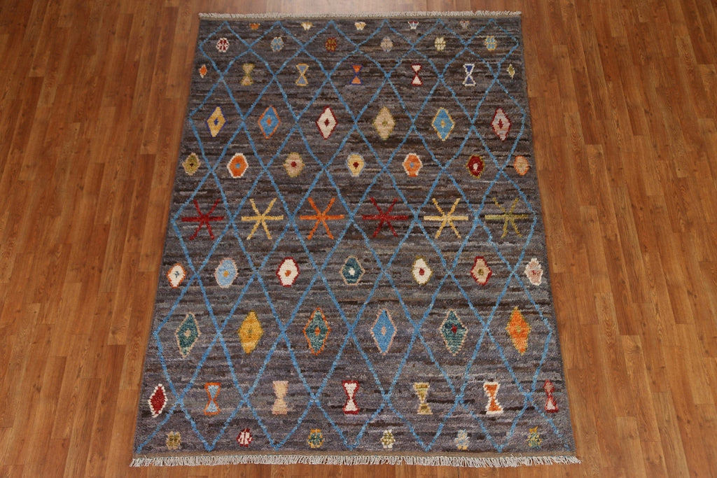 Trellis Wool Moroccan Area Rug 6x8