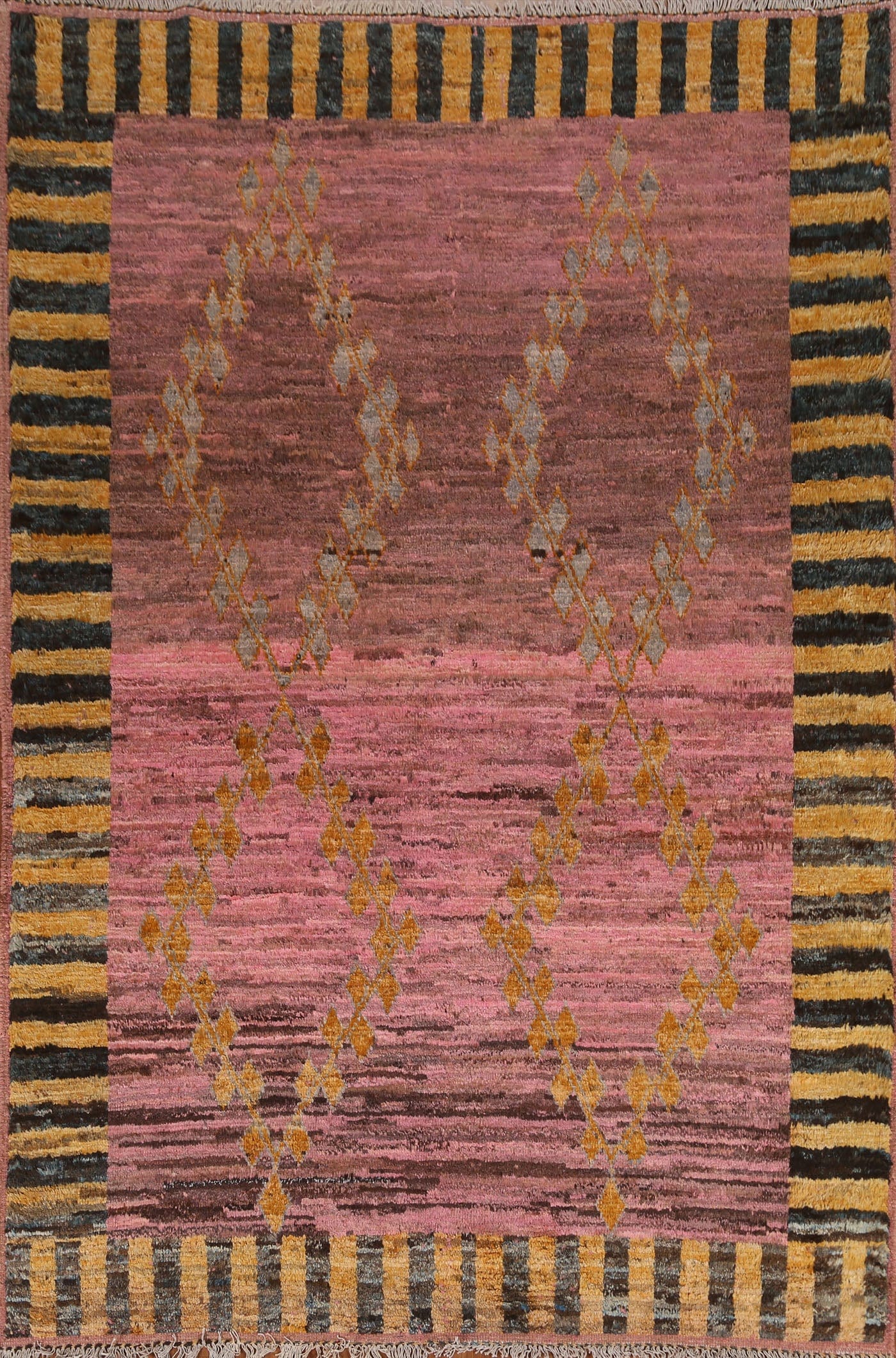 Pink Geometric Moroccan Oriental Area Rug 6x8