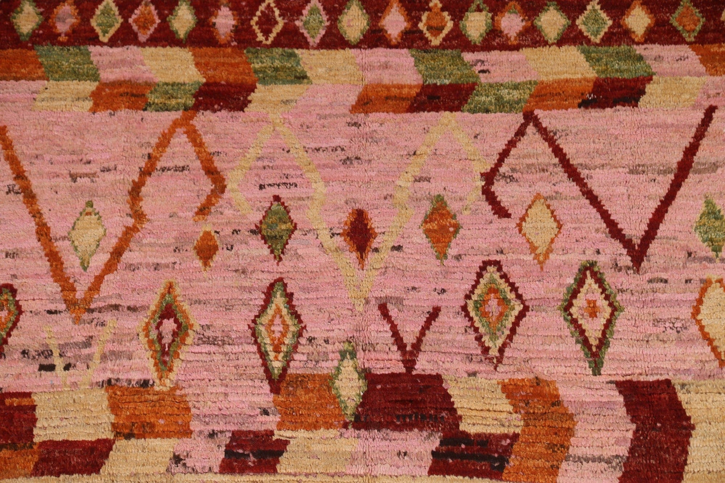 Pink Moroccan Tribal Area Rug 6x7