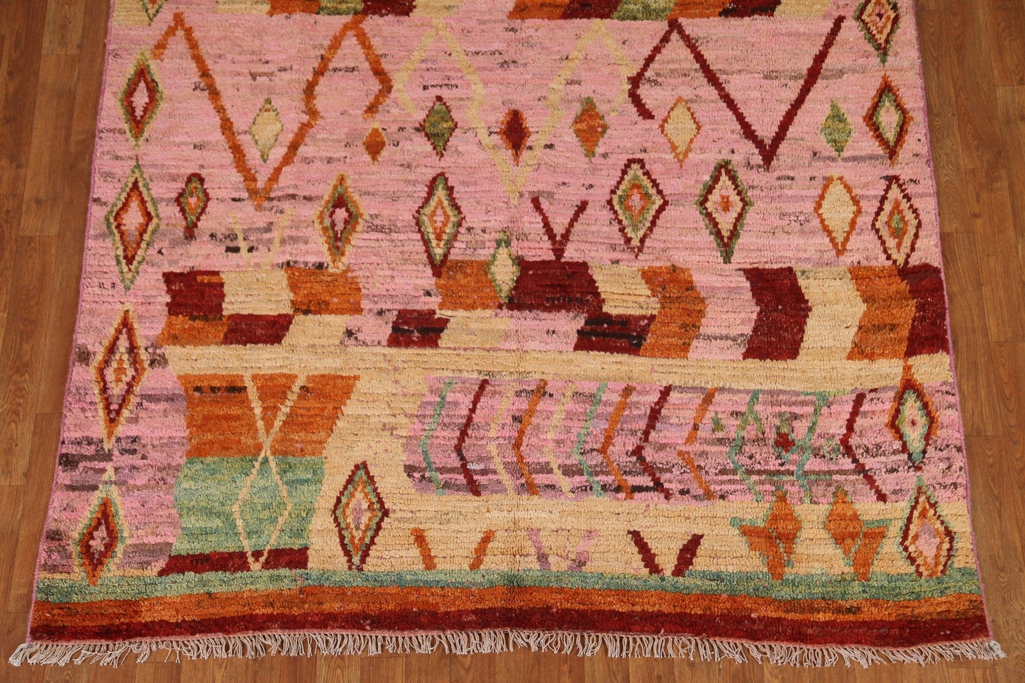 Pink Moroccan Tribal Area Rug 6x7