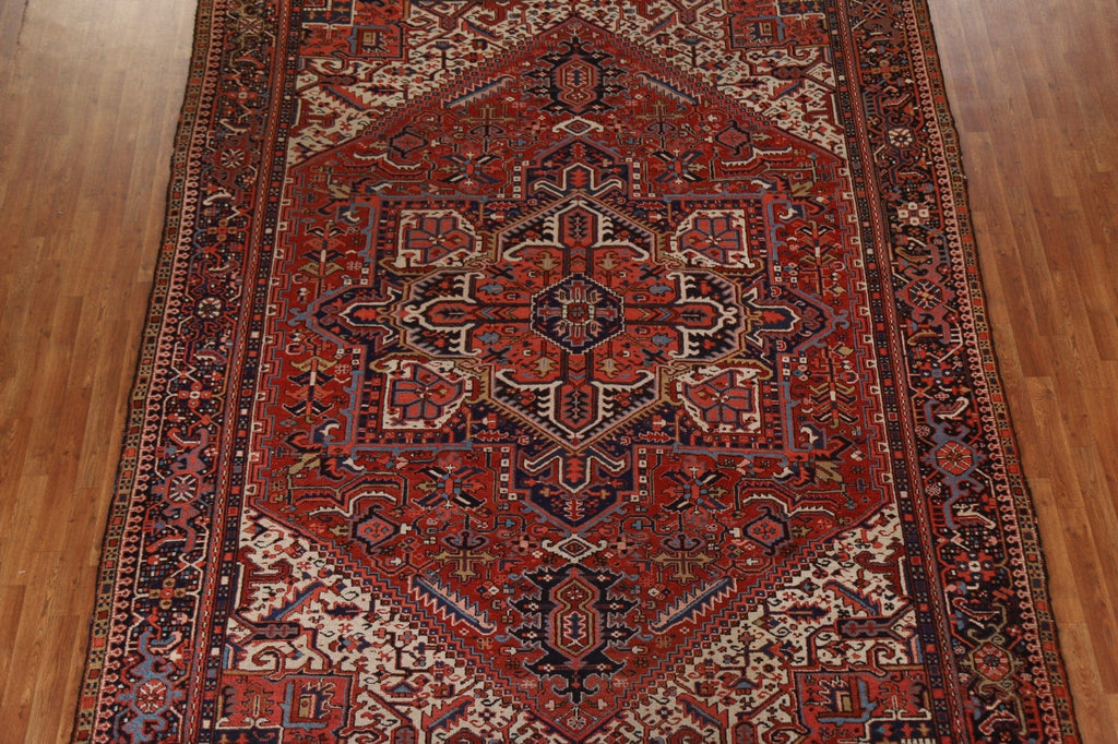 Pre-1900 Antique Vegetable Dye Heriz-Serapi Persian Rug 9x12