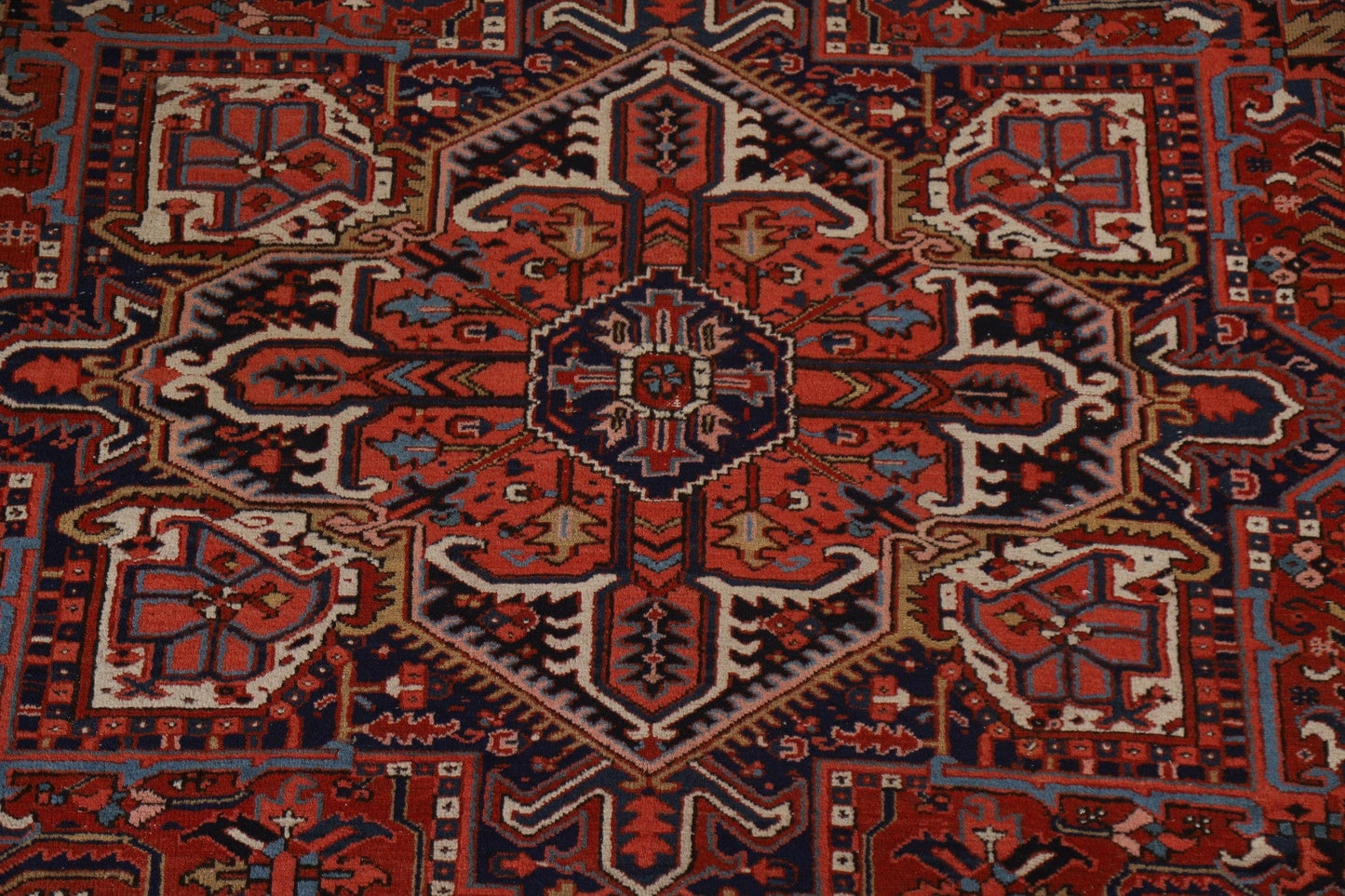 Pre-1900 Antique Vegetable Dye Heriz-Serapi Persian Rug 9x12