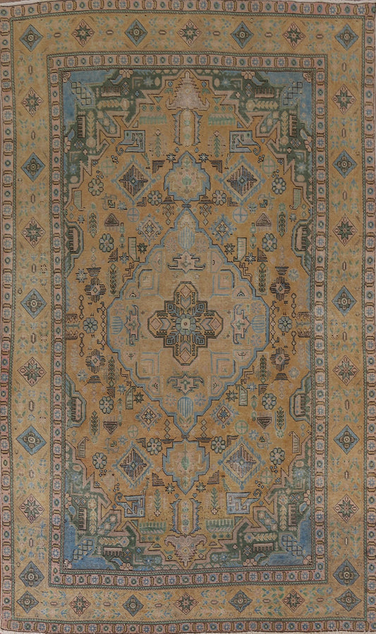 Over-Dyed Distressed Tabriz Persian Area Rug 8x11