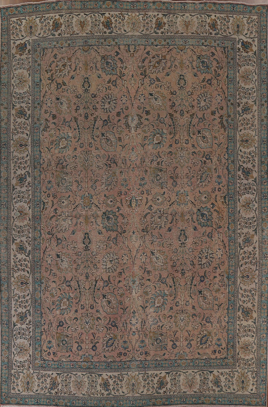 Distressed Tabriz Persian Area Rug 10x13