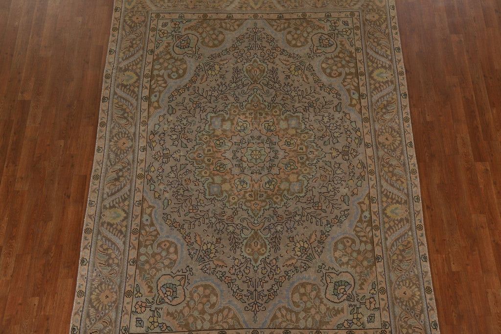 Handmade Brown Tabriz Persian Area Rug 7x10