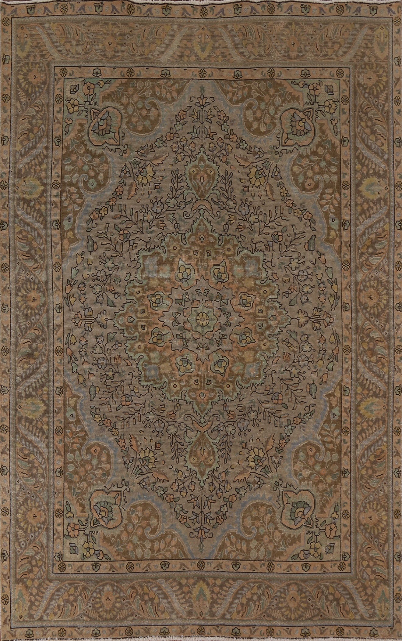 Handmade Brown Tabriz Persian Area Rug 7x10