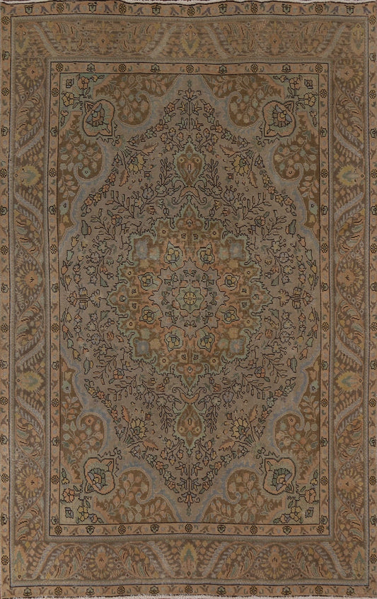 Handmade Brown Tabriz Persian Area Rug 7x10