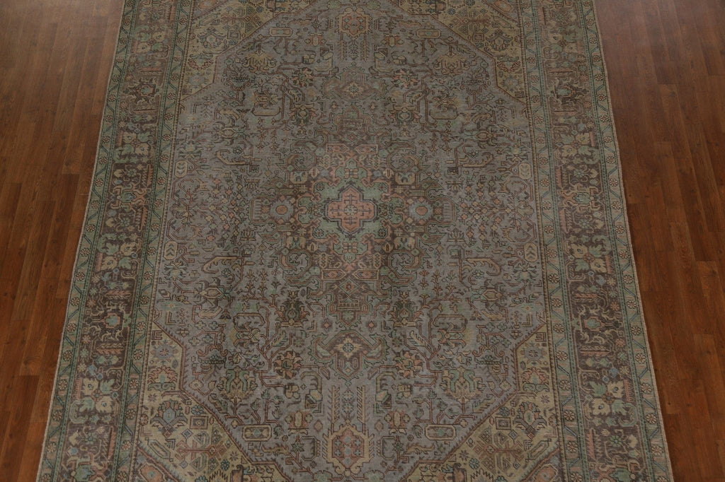 Over-Dyed Distressed Tabriz Persian Area Rug 8x11