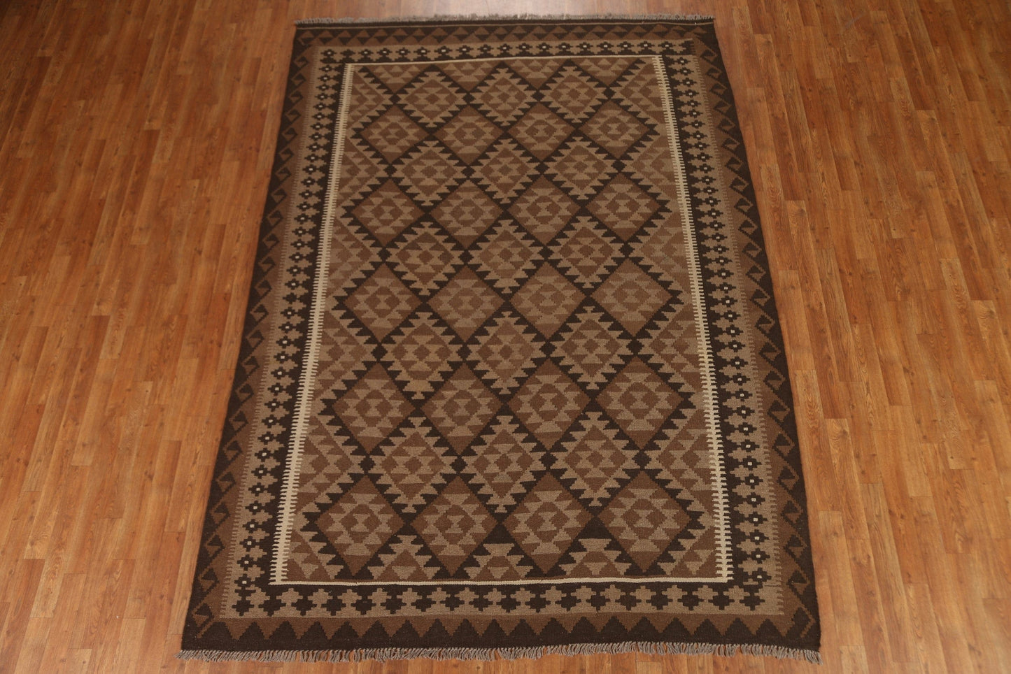 All-Over Kilim Wool Area Rug 7x10