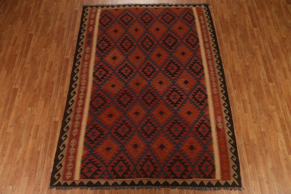 Geometric Kilim Wool Area Rug 8x10