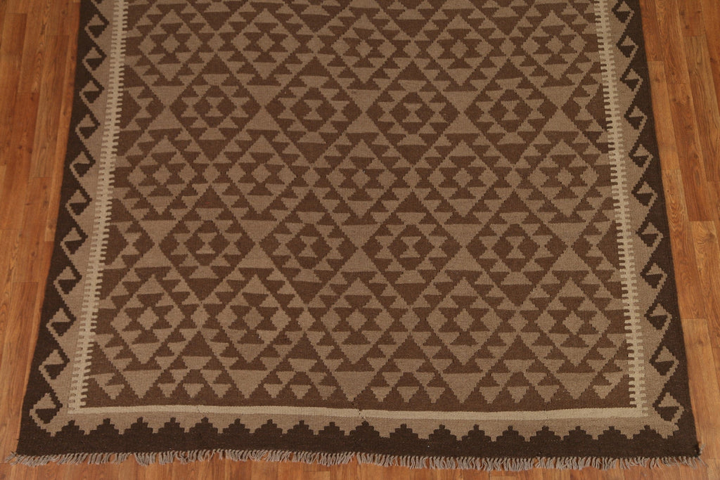 Geometric Kilim Wool Area Rug 7x10