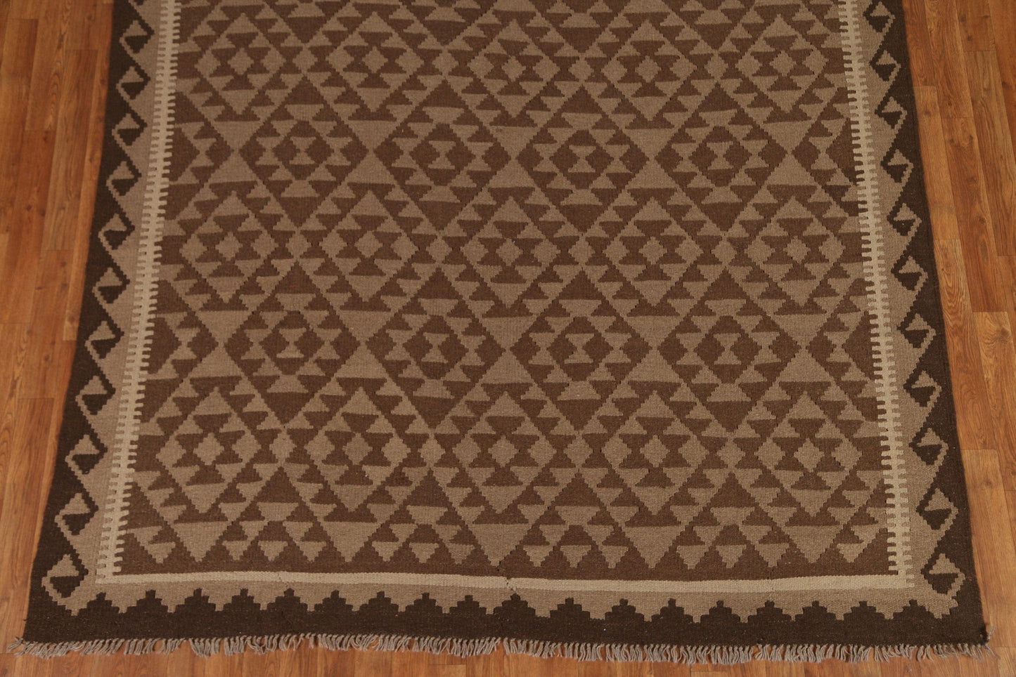 Geometric Kilim Wool Area Rug 7x10