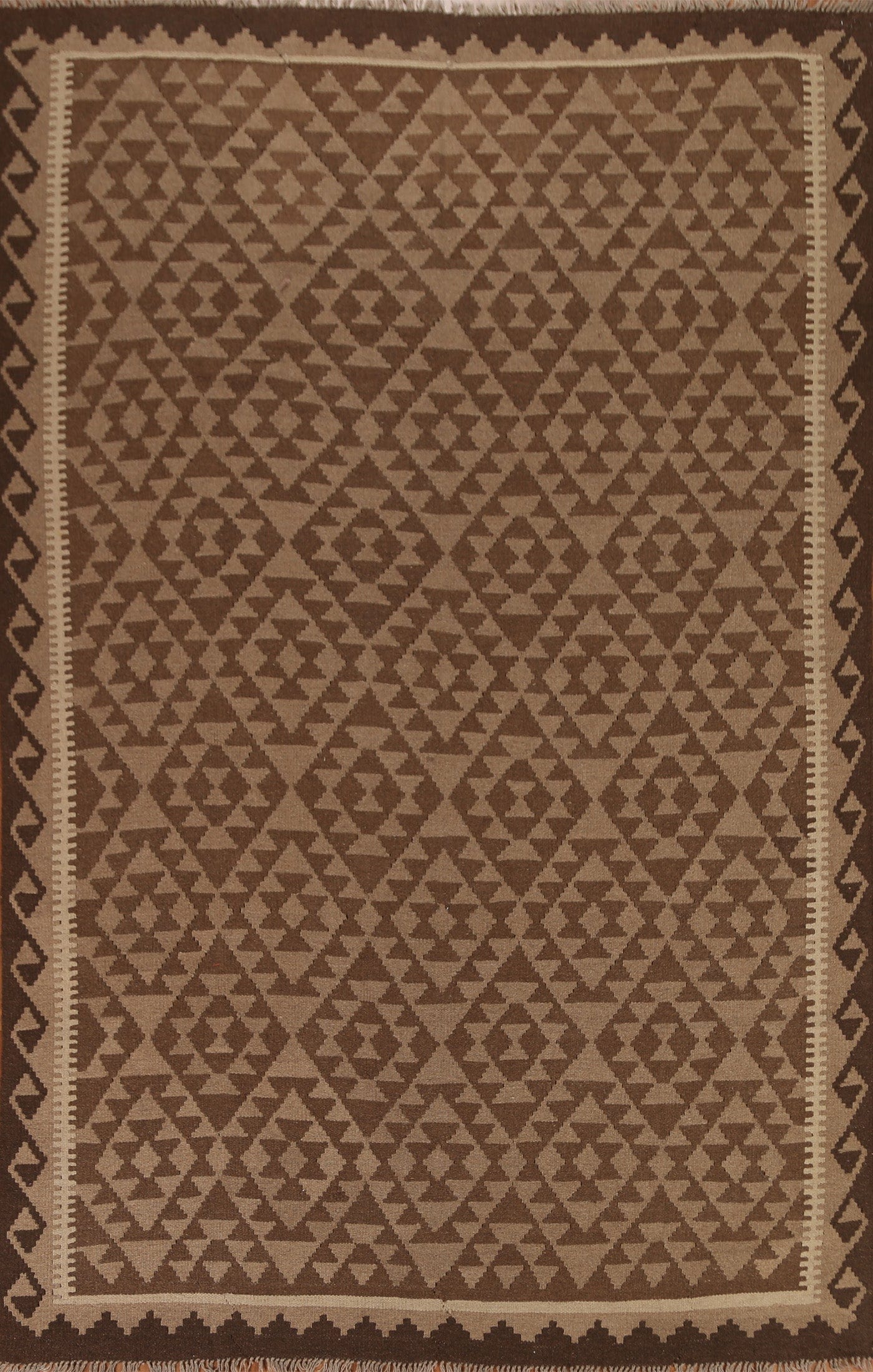 Geometric Kilim Wool Area Rug 7x10