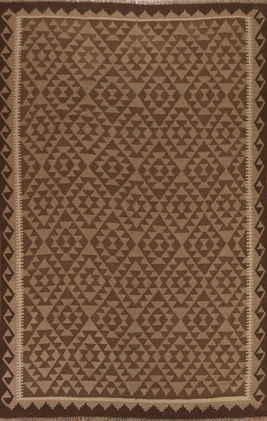 Geometric Kilim Wool Area Rug 7x10