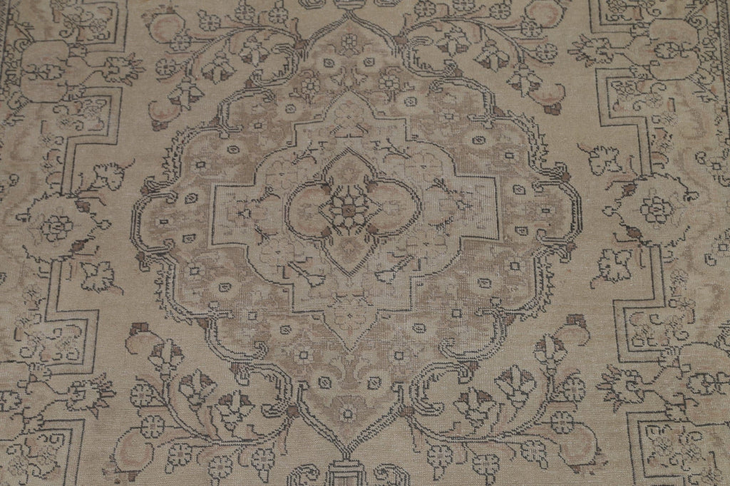 Distressed Muted Tabriz Persian Area Rug 8x11