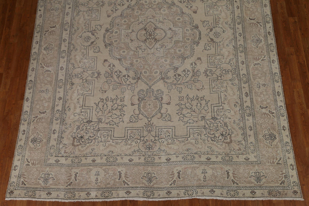 Distressed Muted Tabriz Persian Area Rug 8x11