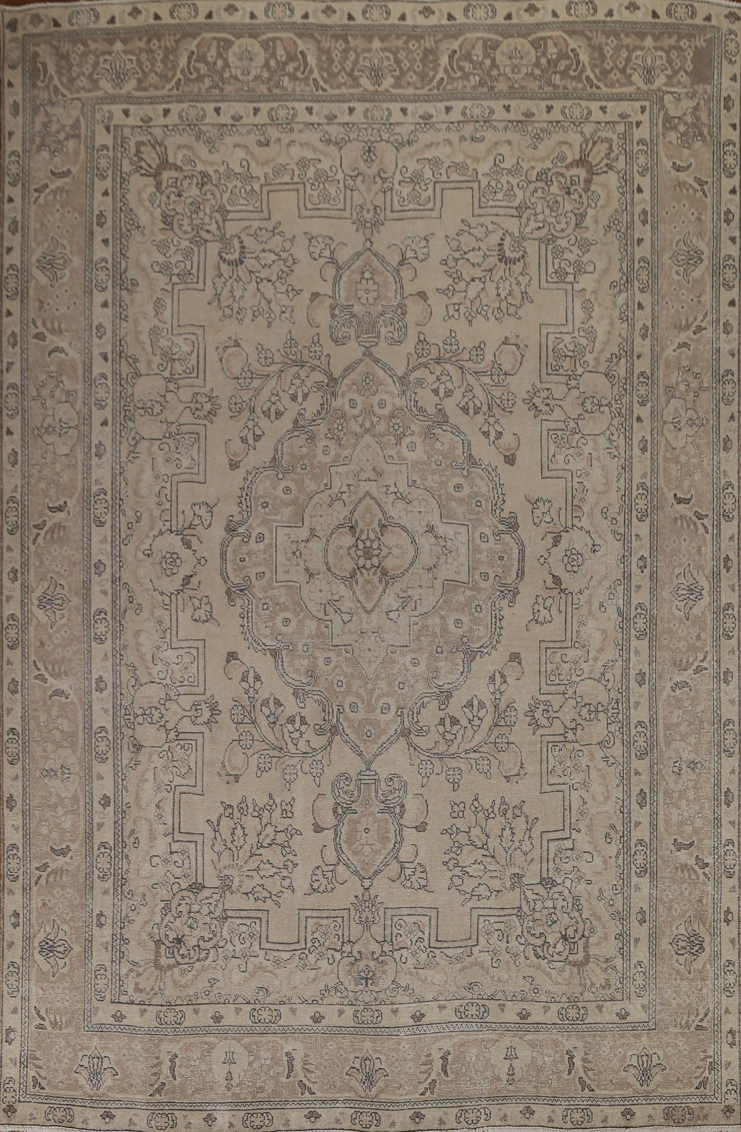 Distressed Muted Tabriz Persian Area Rug 8x11