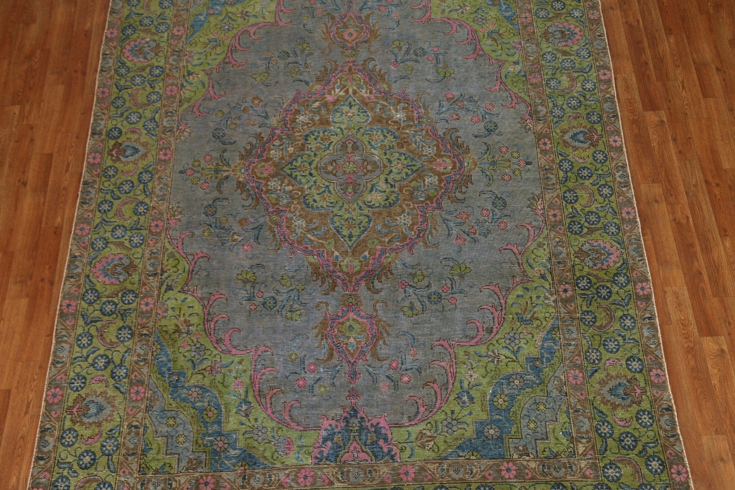 Distressed Over-Dyed Tabriz Persian Area Rug 7x10