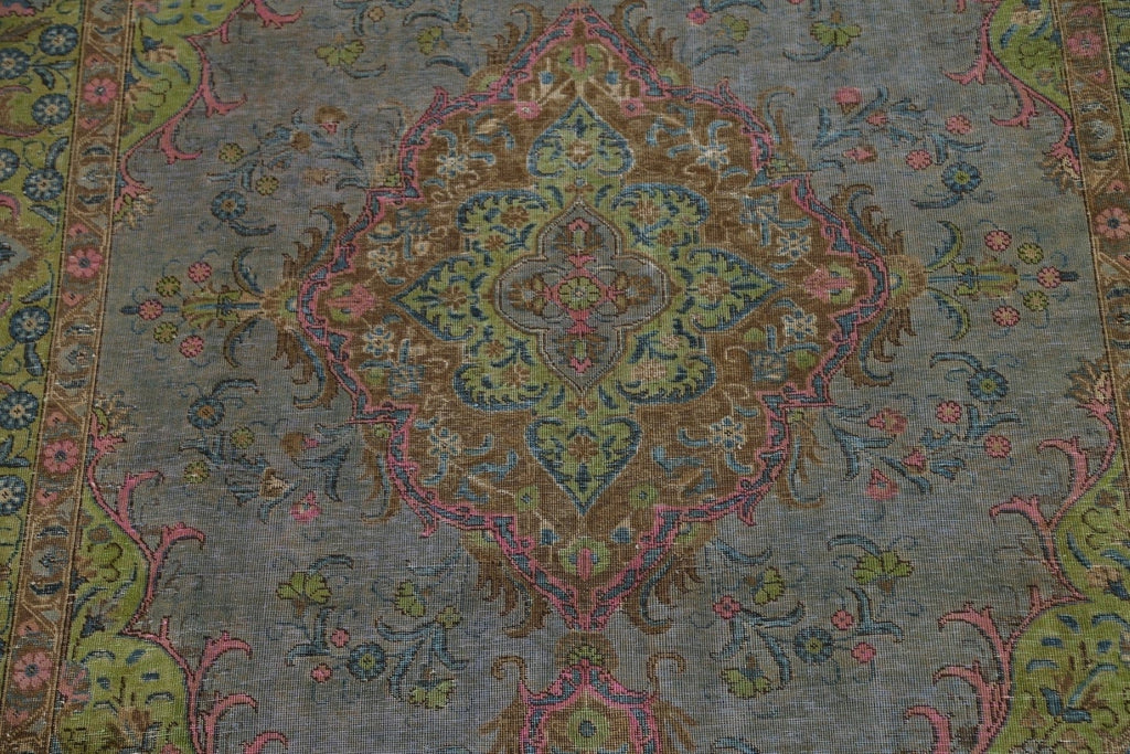 Distressed Over-Dyed Tabriz Persian Area Rug 7x10