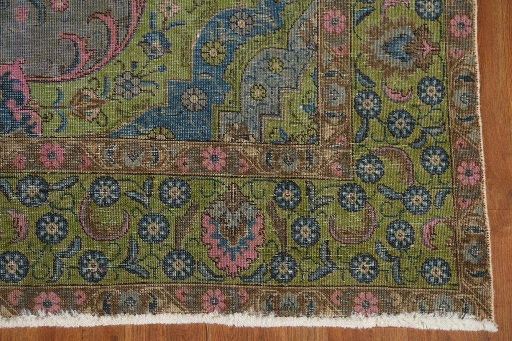 Distressed Over-Dyed Tabriz Persian Area Rug 7x10