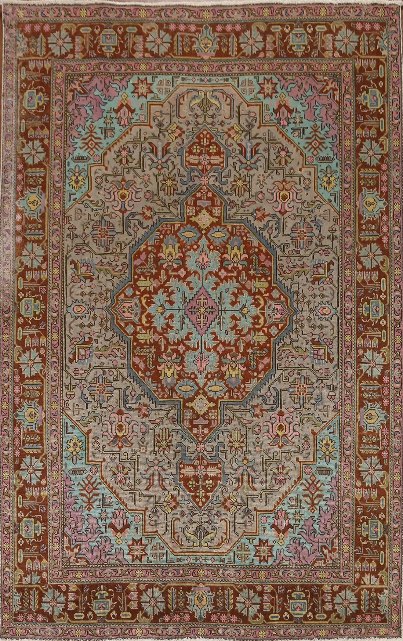 Over-Dyed Tabriz Persian Area Rug 7x9