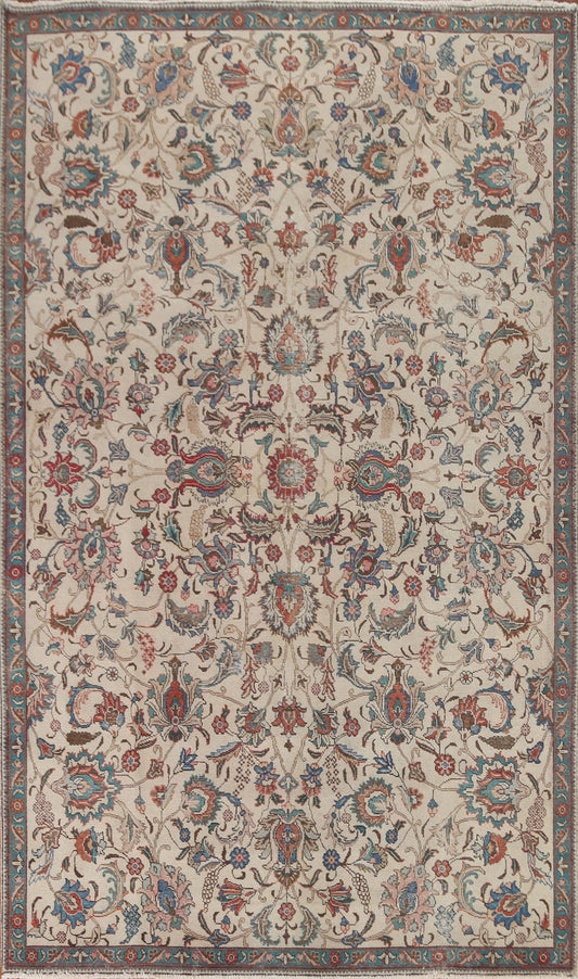 All-Over Floral Tabriz Persian Area Rug 7x11