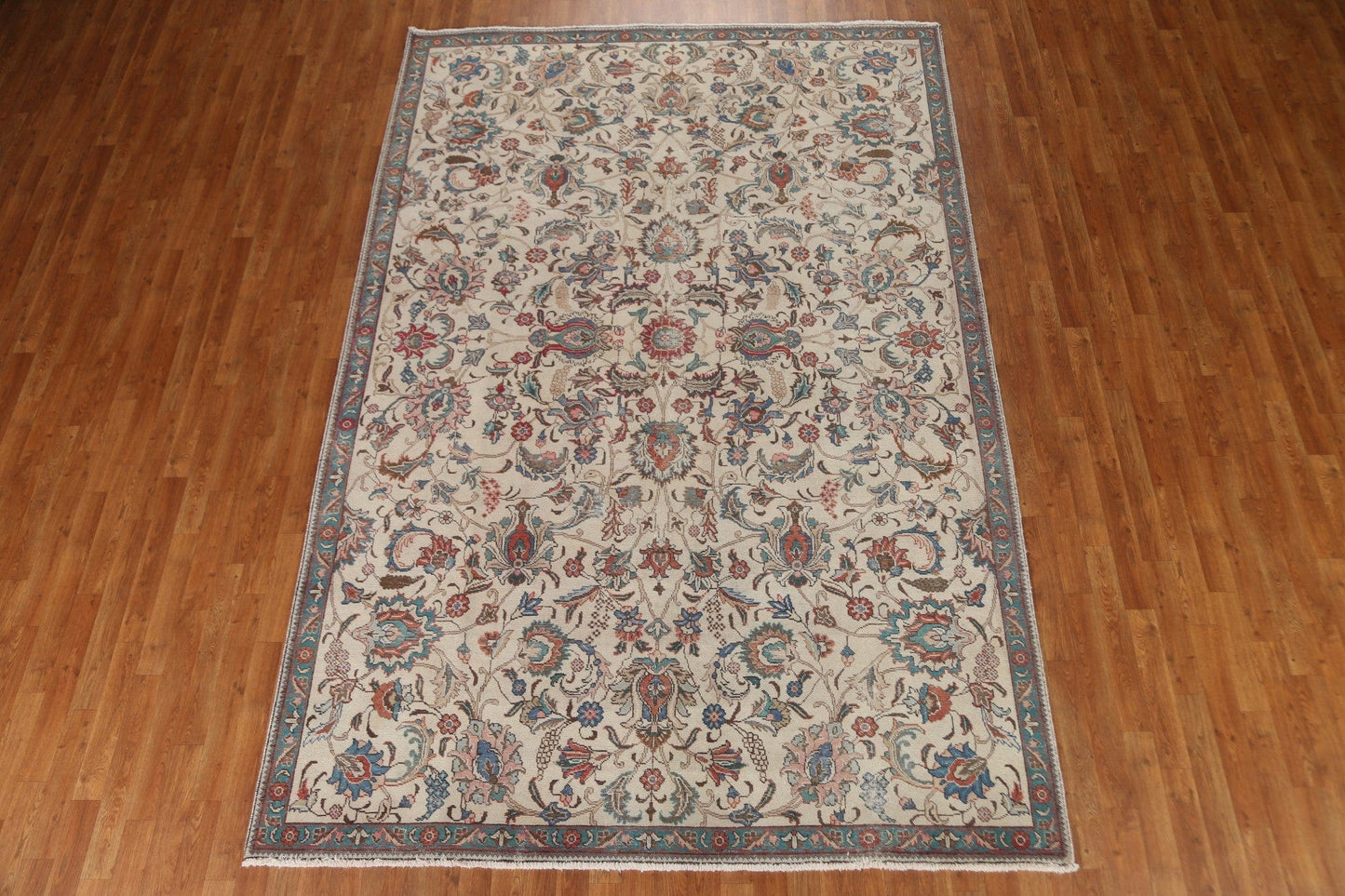 All-Over Floral Tabriz Persian Area Rug 7x11