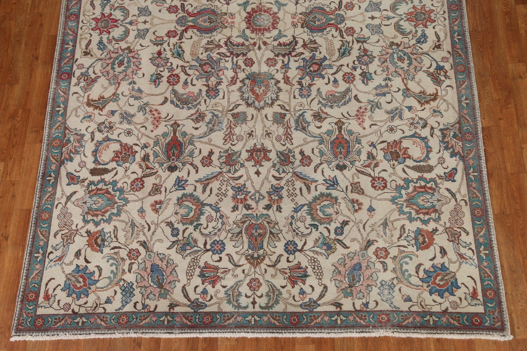 All-Over Floral Tabriz Persian Area Rug 7x11