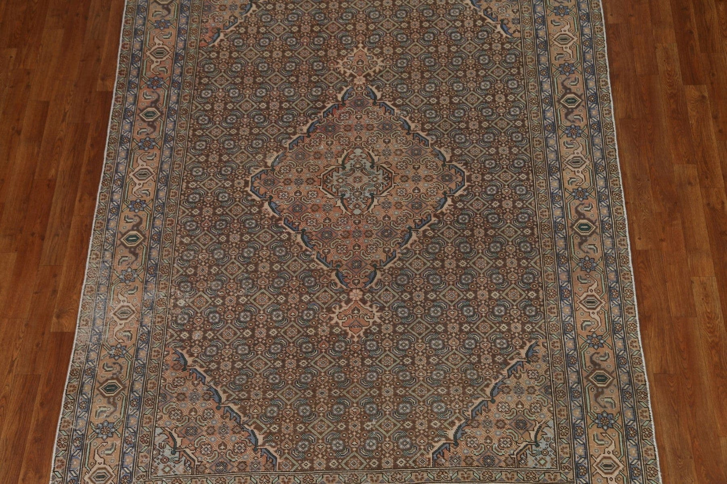 Vintage Brown Tabriz Persian Area Rug 6x9