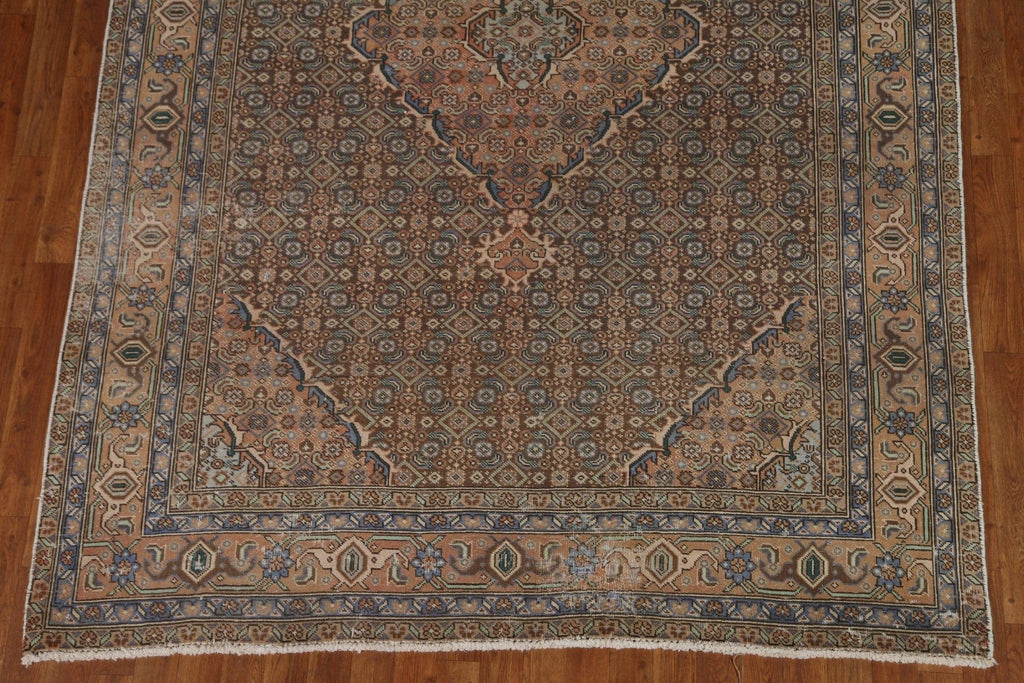 Vintage Brown Tabriz Persian Area Rug 6x9