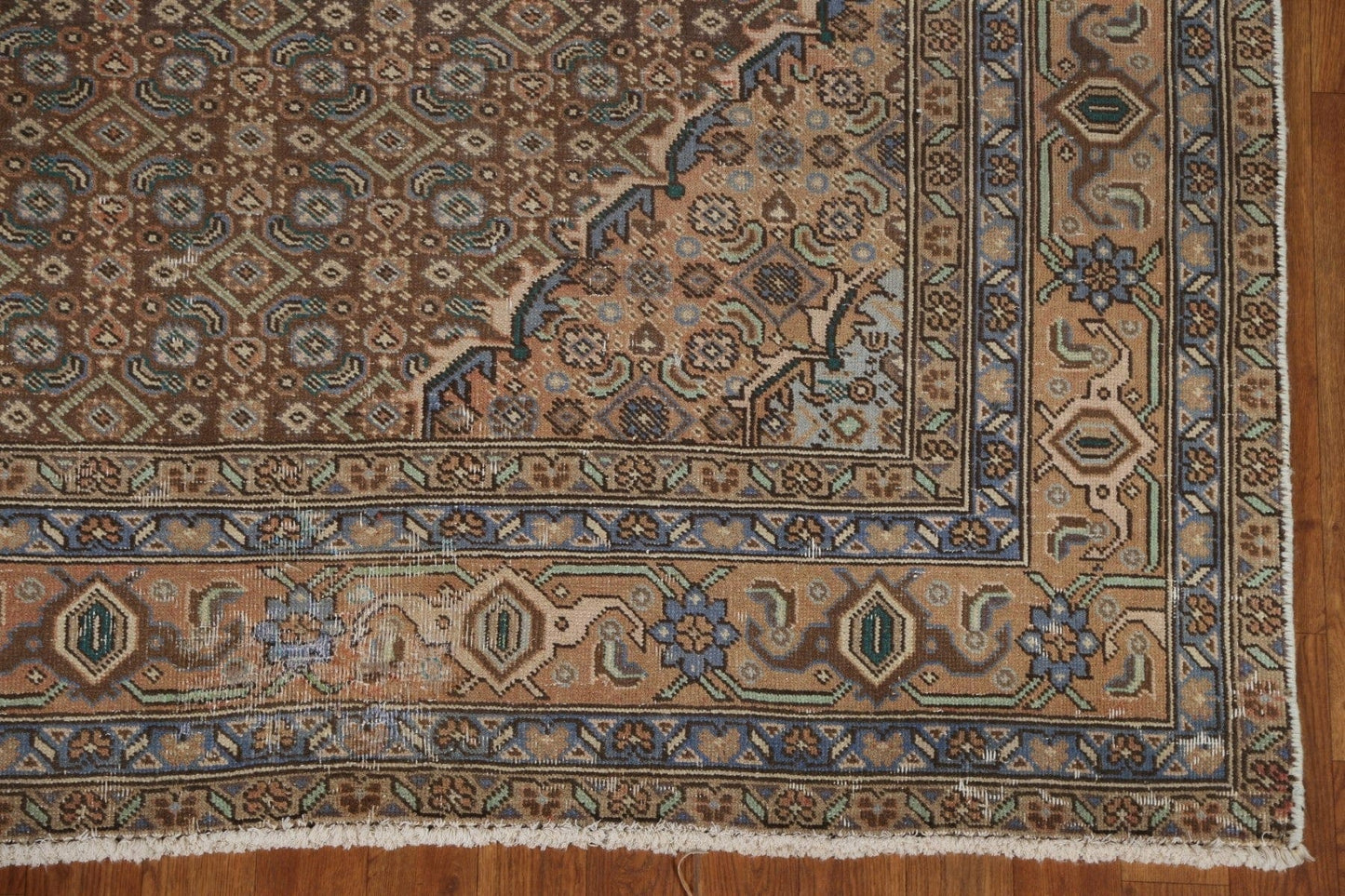 Vintage Brown Tabriz Persian Area Rug 6x9