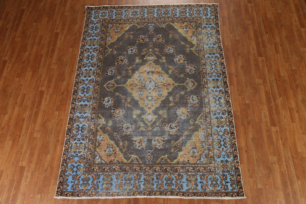 Over-Dyed Distressed Bakhtiari Persian Area Rug 7x9