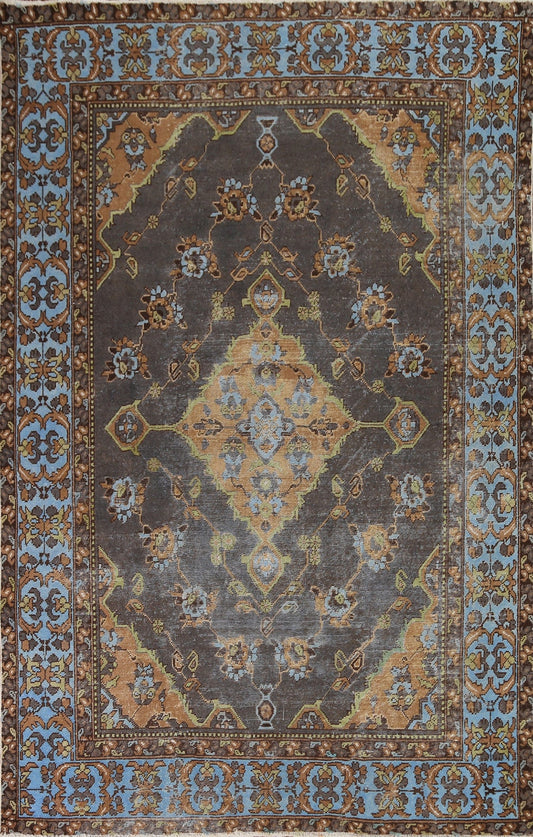 Over-Dyed Distressed Bakhtiari Persian Area Rug 7x9