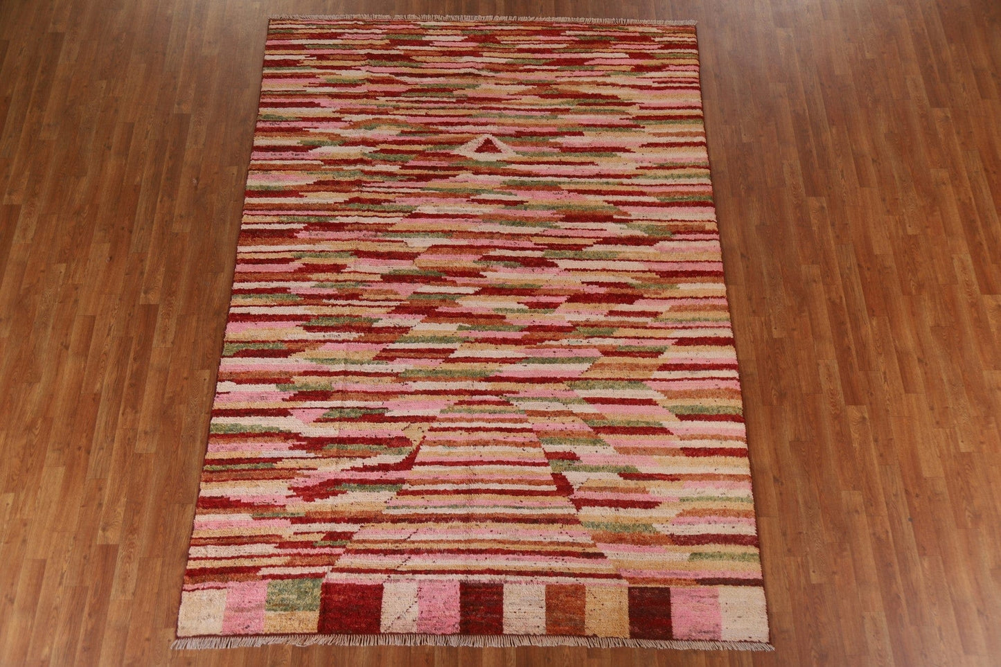 Striped Wool Moroccan Area Rug 7x10