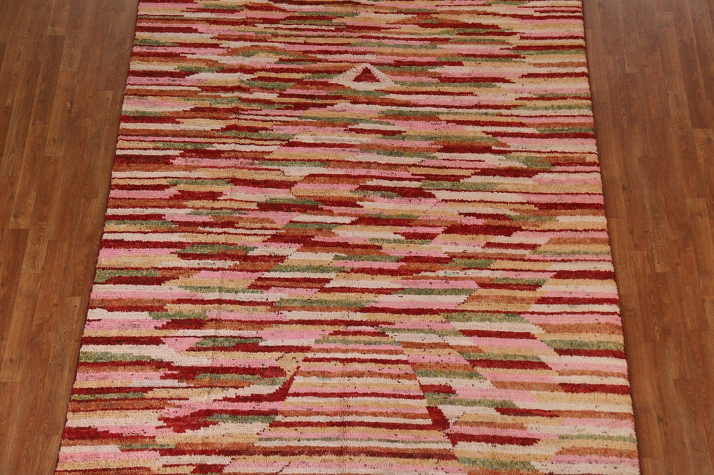 Striped Wool Moroccan Area Rug 7x10