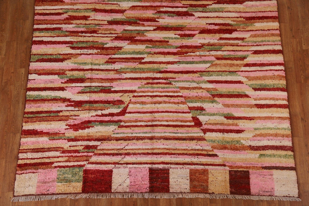 Striped Wool Moroccan Area Rug 7x10