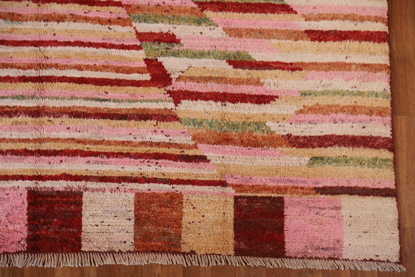 Striped Wool Moroccan Area Rug 7x10