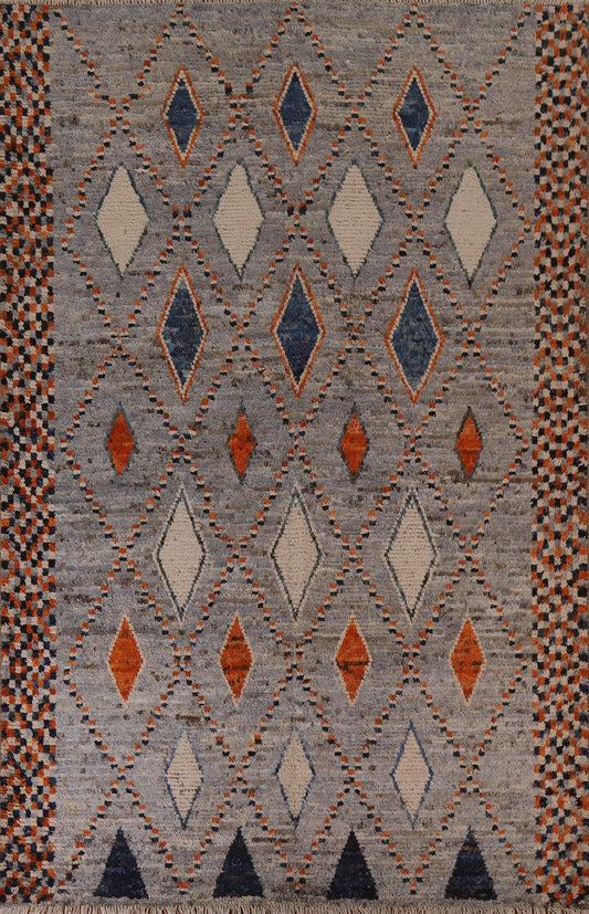 Trellis Wool Moroccan Area Rug 7x10