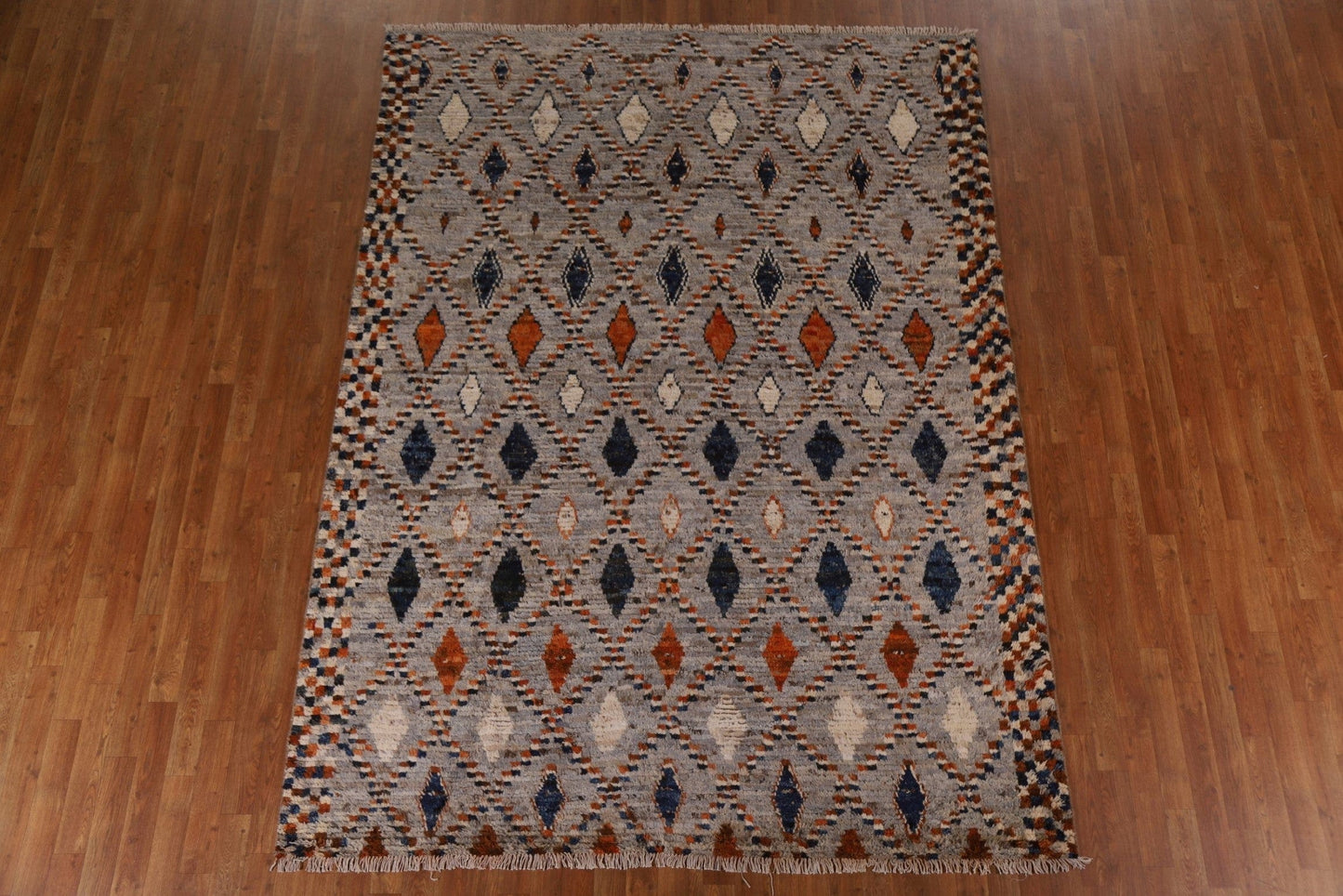 Trellis Gray Moroccan Area Rug 7x10