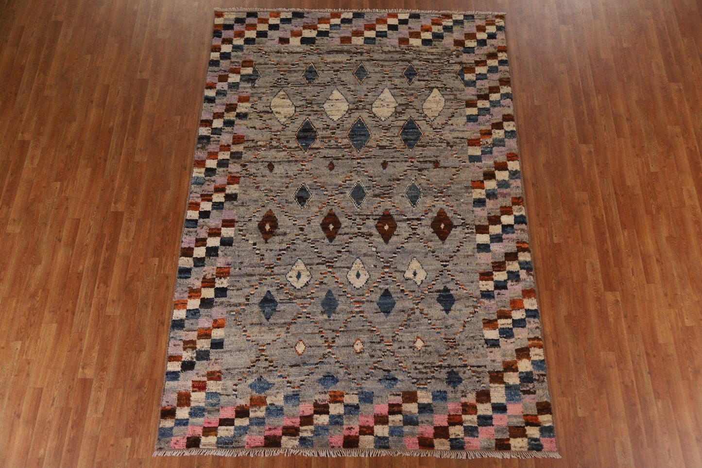 Checkered Moroccan Oriental Area Rug 7x10