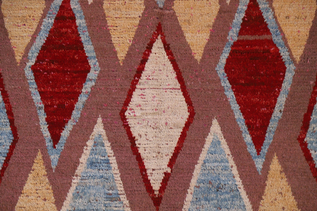 Pink/ Brown Moroccan Wool Area Rug 5x8