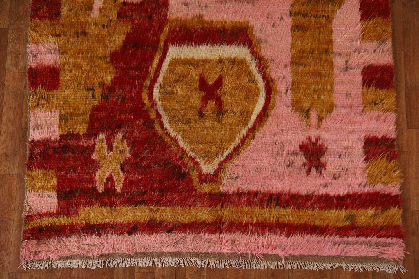 Pink Moroccan Berber Wool Area Rug 5x8