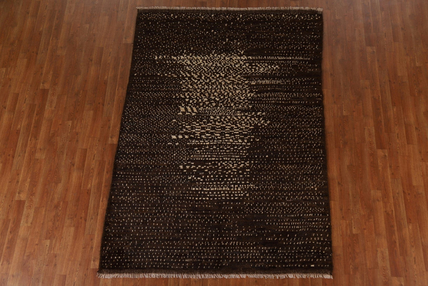 Dark Brown Moroccan Oriental Area Rug 6x8