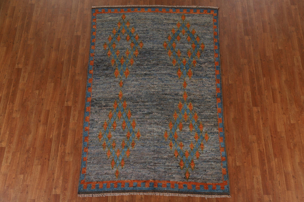 Blue/ Gray Moroccan Oriental Area Rug 5x8