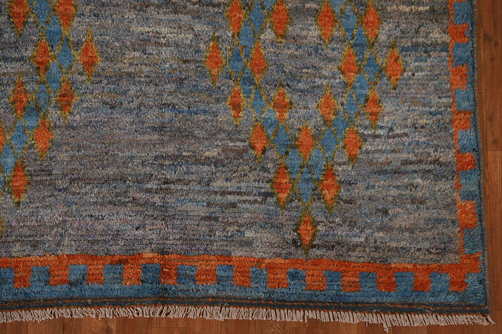 Blue/ Gray Moroccan Oriental Area Rug 5x8