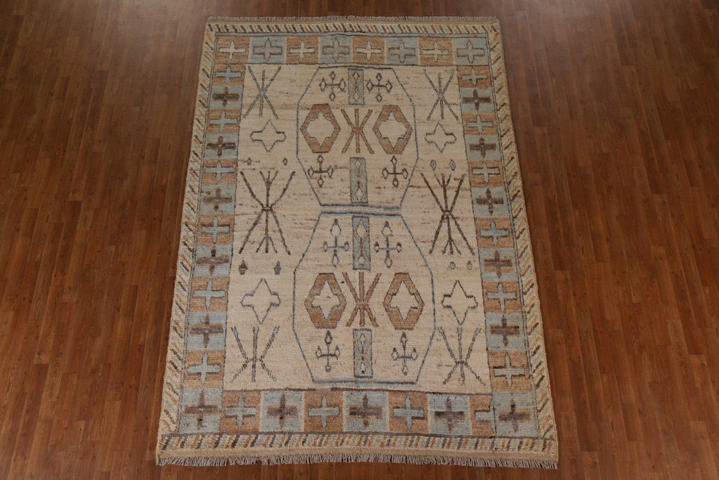 Geometric Moroccan Wool Area Rug 7x10