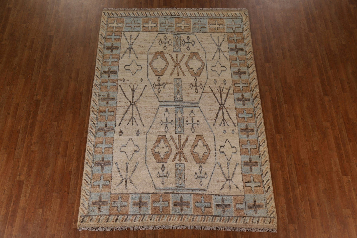 Geometric Moroccan Wool Area Rug 7x10