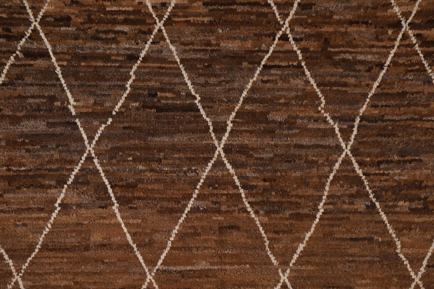 Trellis Moroccan Brown Wool Area Rug 5x7