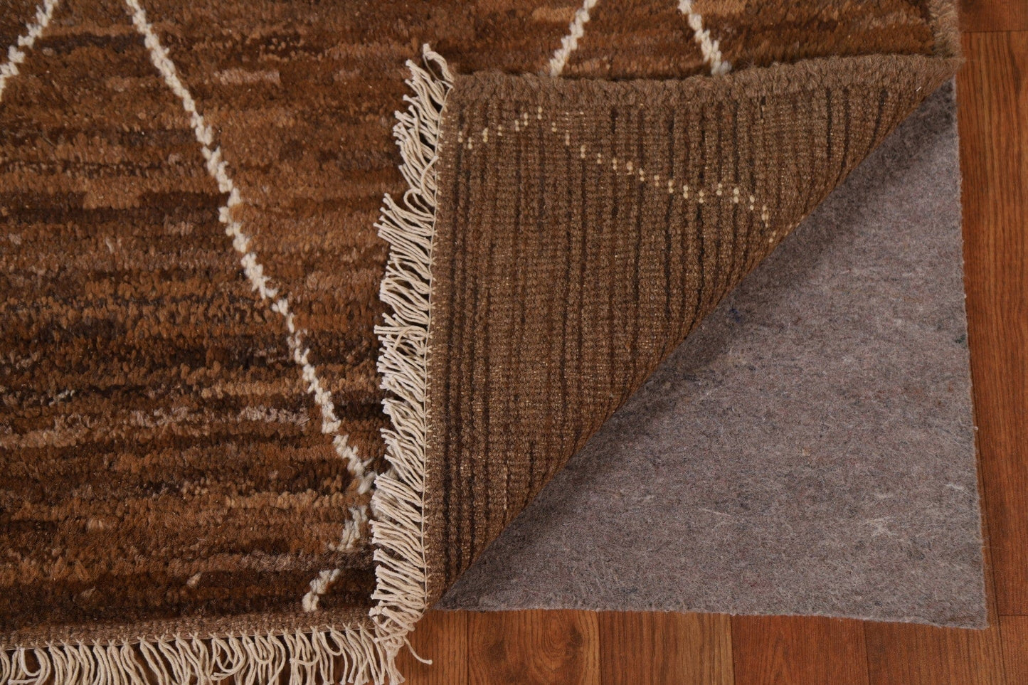 Trellis Moroccan Brown Wool Area Rug 5x7