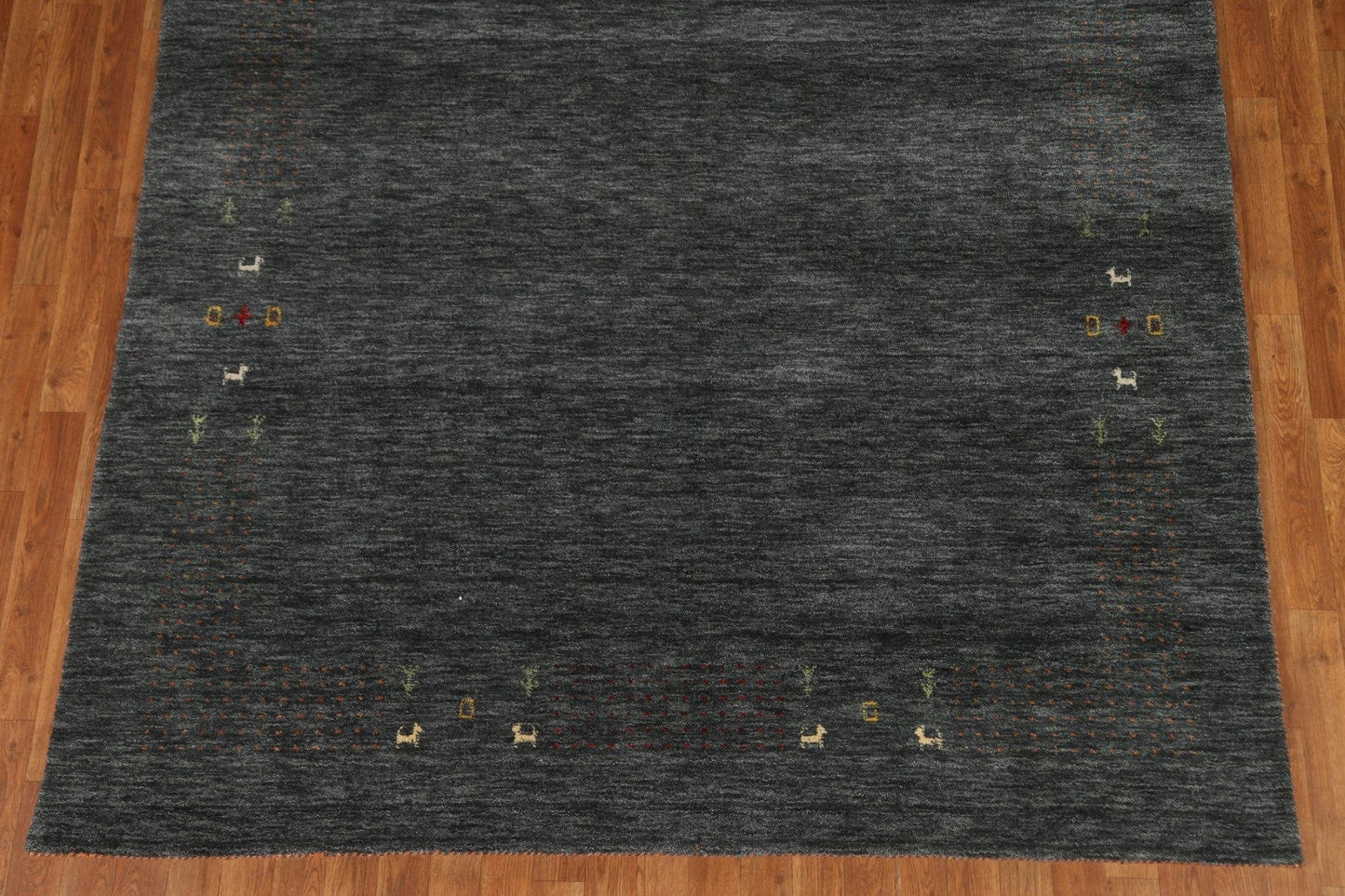 Charcoal Wool Gabbeh Oriental Area Rug 7x10